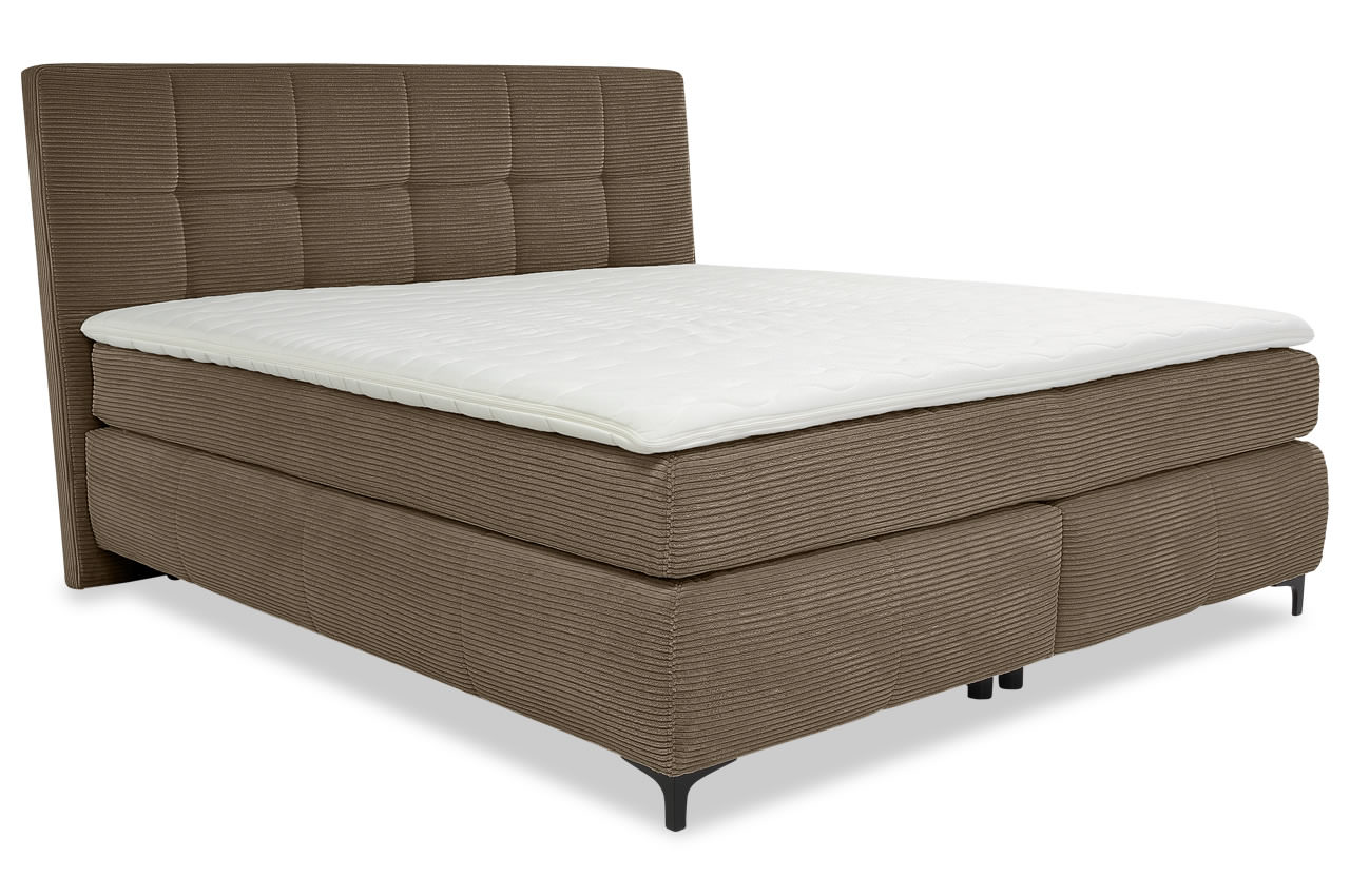 beatrice boxspringbett 180x200 cordstoff 42618 farbe taupe ohne kissen