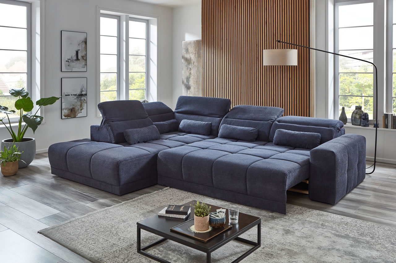downtown ecksofa variante links microfaser boston 1880 nachtblau milieubild funktionen