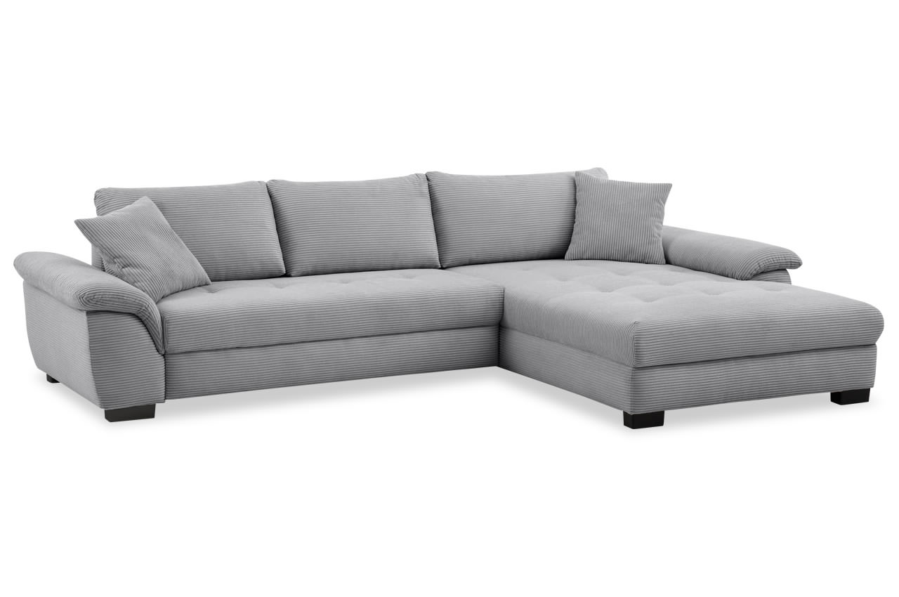 dario ecksofa recamiere rechts cord stripes 8637 grau