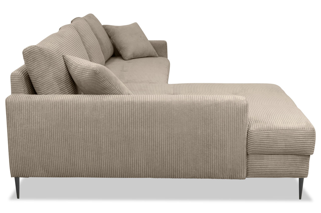 ecksofa maison links cord stripes 03 taupe seitenansicht 2 ecksofa maison links cord stripes 03 taupe seitenansicht 2