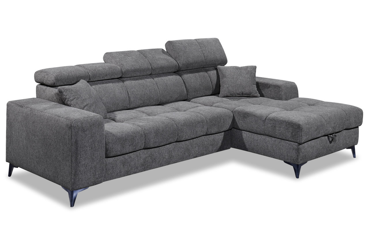 Ecksofa Sydney 2 rechts Glow 19 Anthrazit