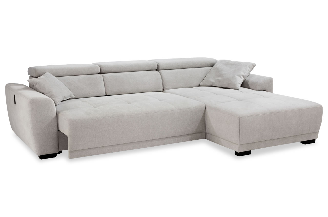 domino ecksofa variante rechts stoff 430 29 hellgrau mit elektrischer sitzverstellung