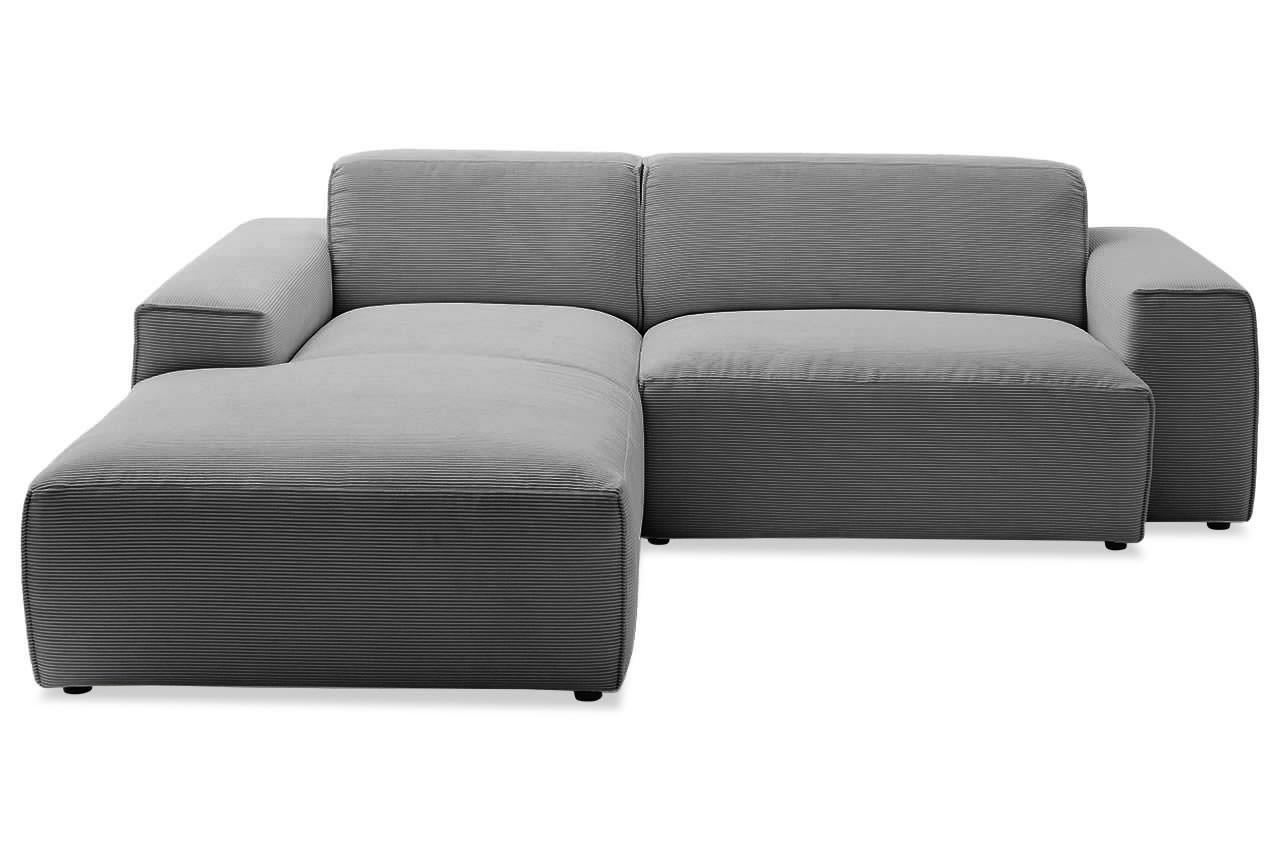 eastport ecksofa 1 5 sitzer variante links feincord anthrazit frontansicht