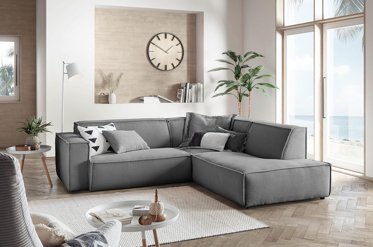 upper east ecksofa rechts cord dunkelgrau milieubild upper east ecksofa rechts cord dunkelgrau milieubild