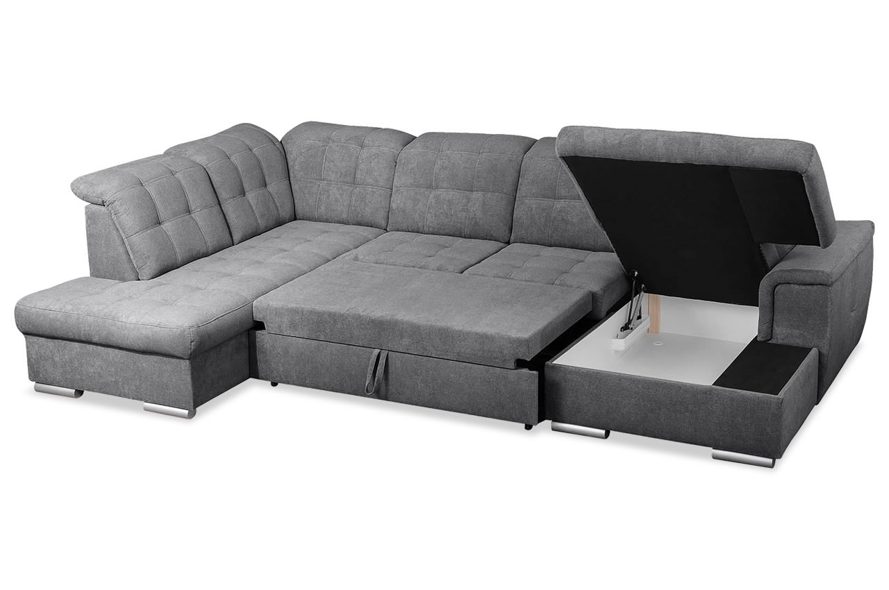 action wohnlandschaft links stoff boss 18 grau funktionen