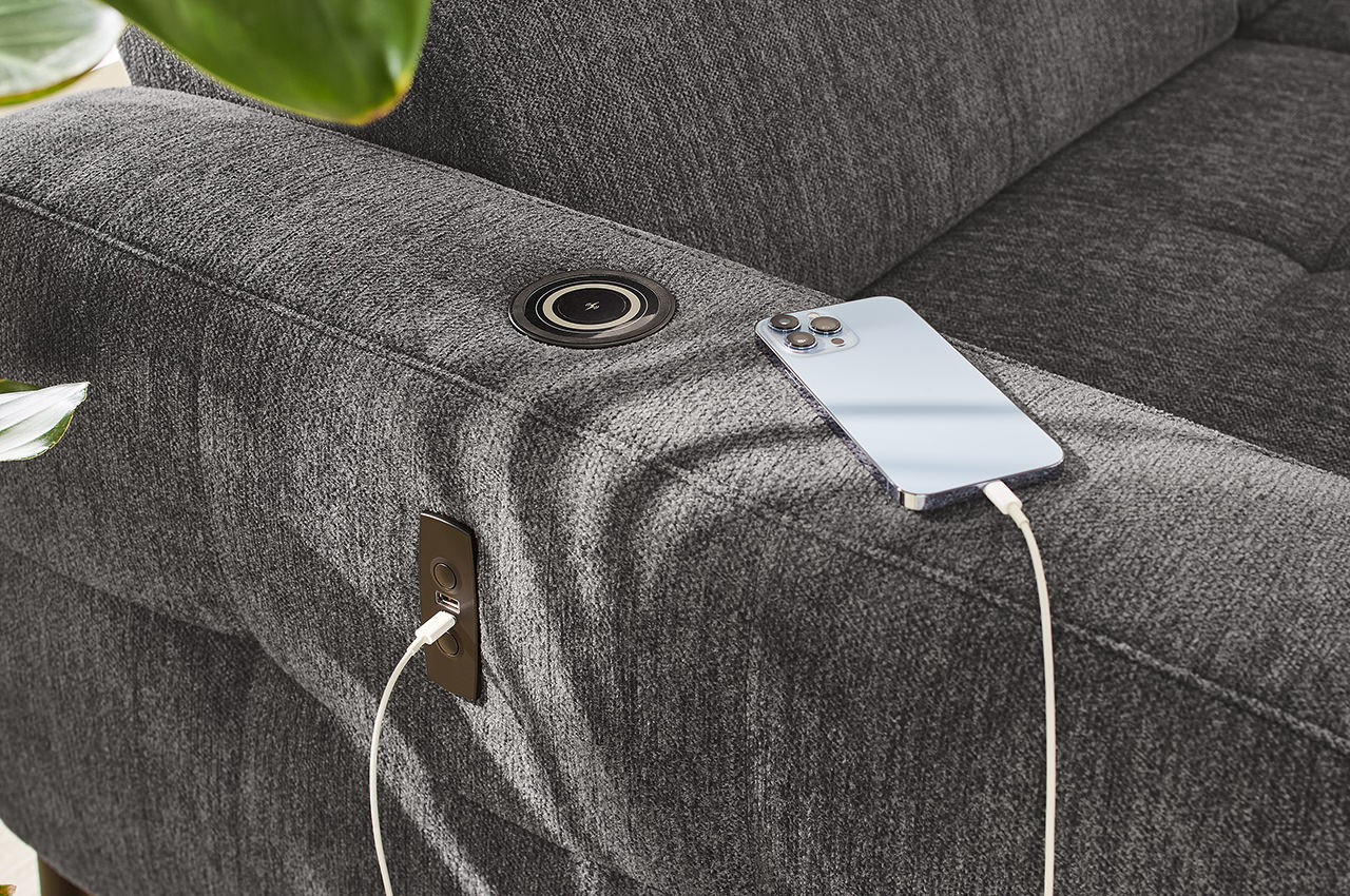 ecksofa doppio rechts stoff 444 09 grau detailbild induktives laden
