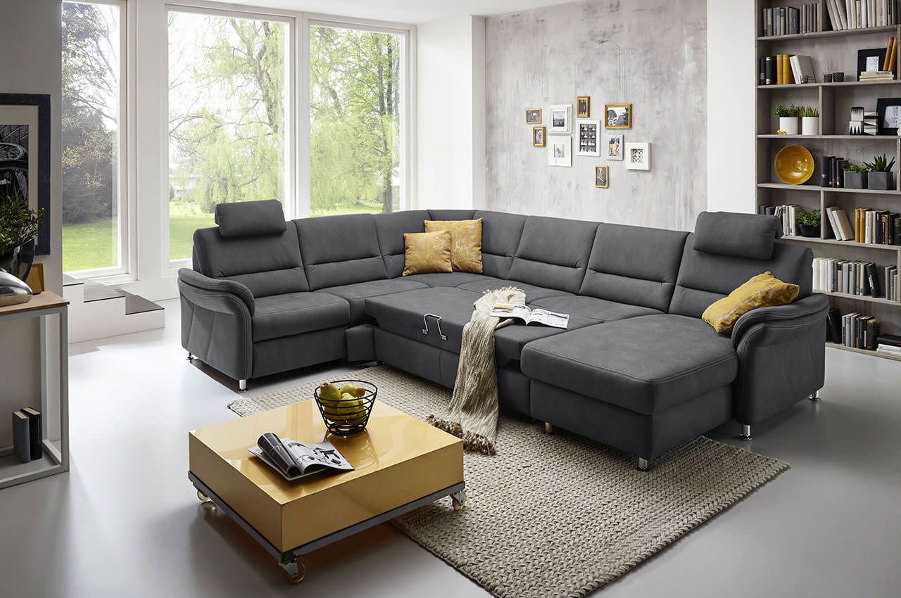 ze em16033 wohnlandschaft variante links stoff mammut grau milieubild schlaffunktion ze em16033 wohnlandschaft variante links stoff mammut grau milieubild schlaffunktion