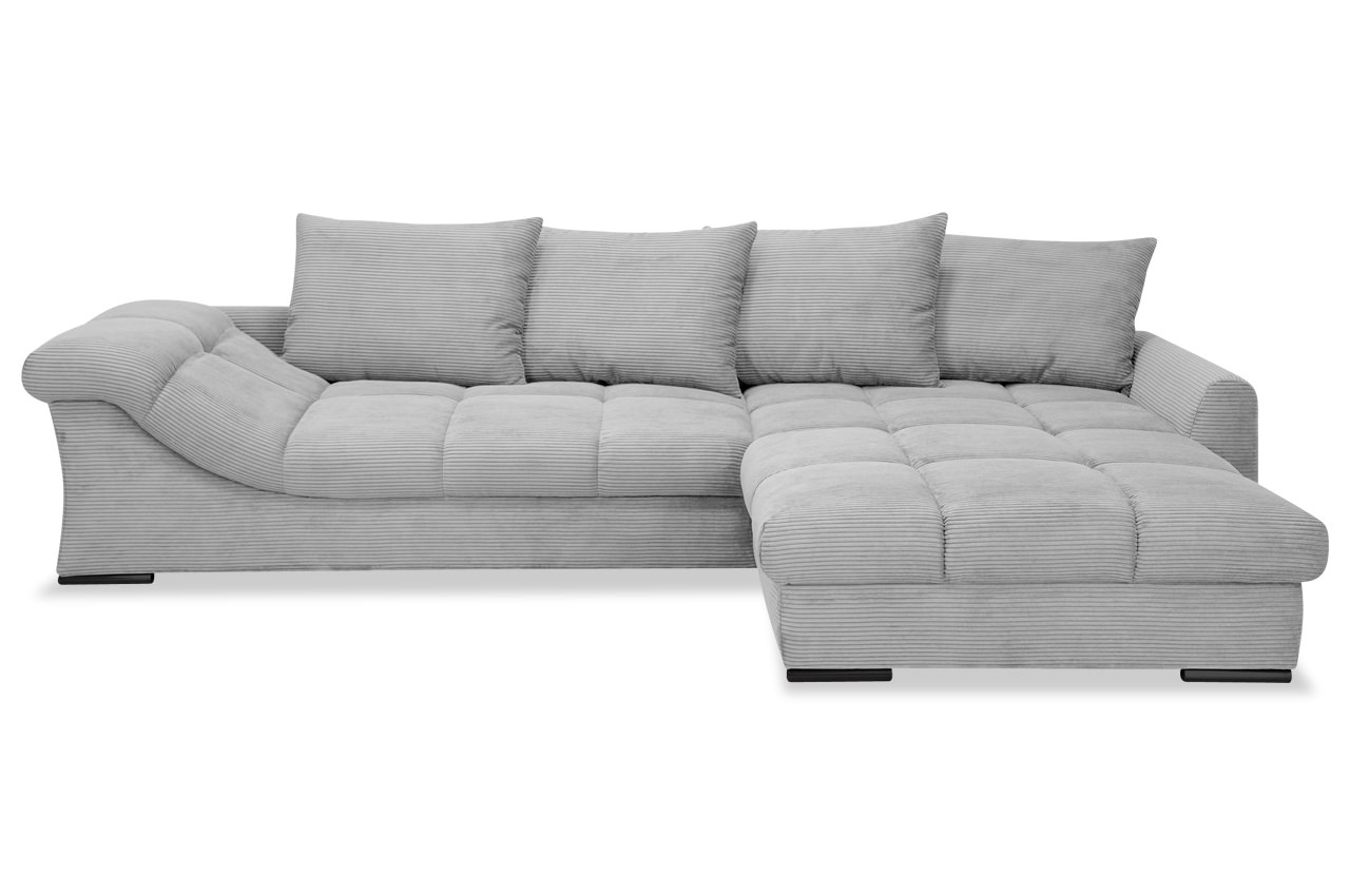 apollo ecksofa rechts cord stripes 8637 grau frontansicht ohne zierkissen