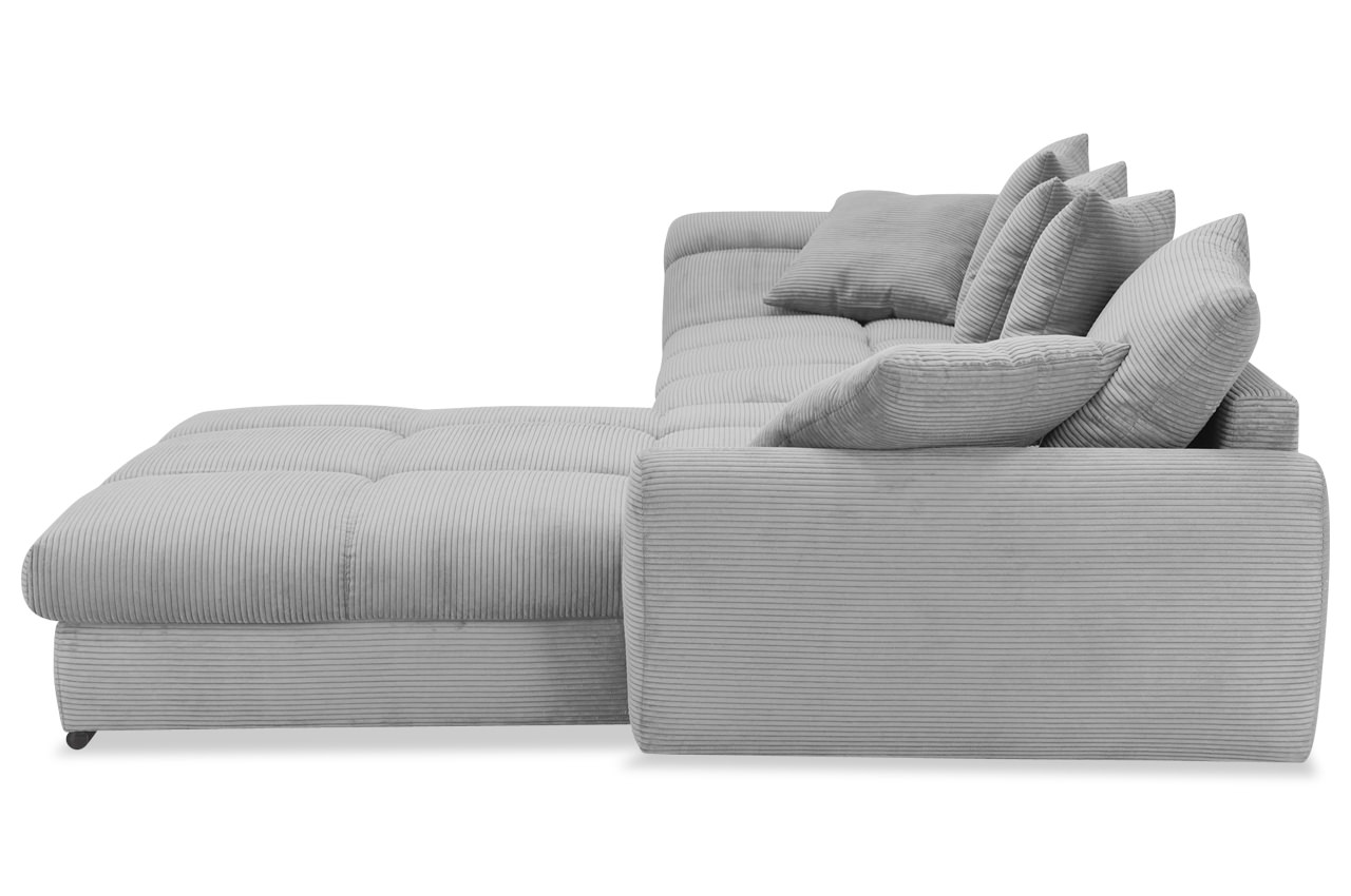 apollo ecksofa rechts cord stripes 8637 grau seitenansicht