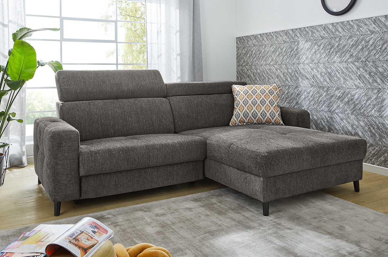 ecksofa doppio rechts stoff 444 09 grau milieubild mi kopfteilverstellung 2