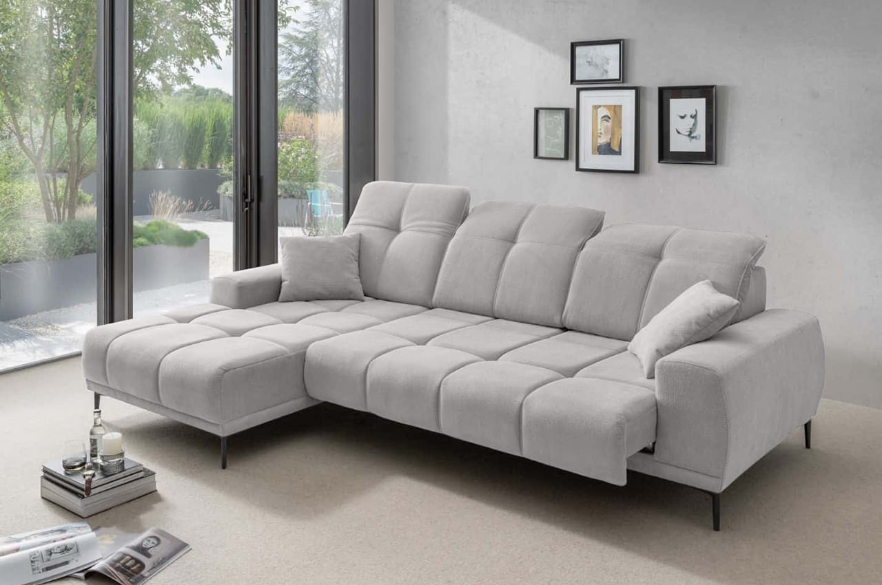 nesto benformato ecksofa links stoff coroni 9302 silber milieubild mit funktion