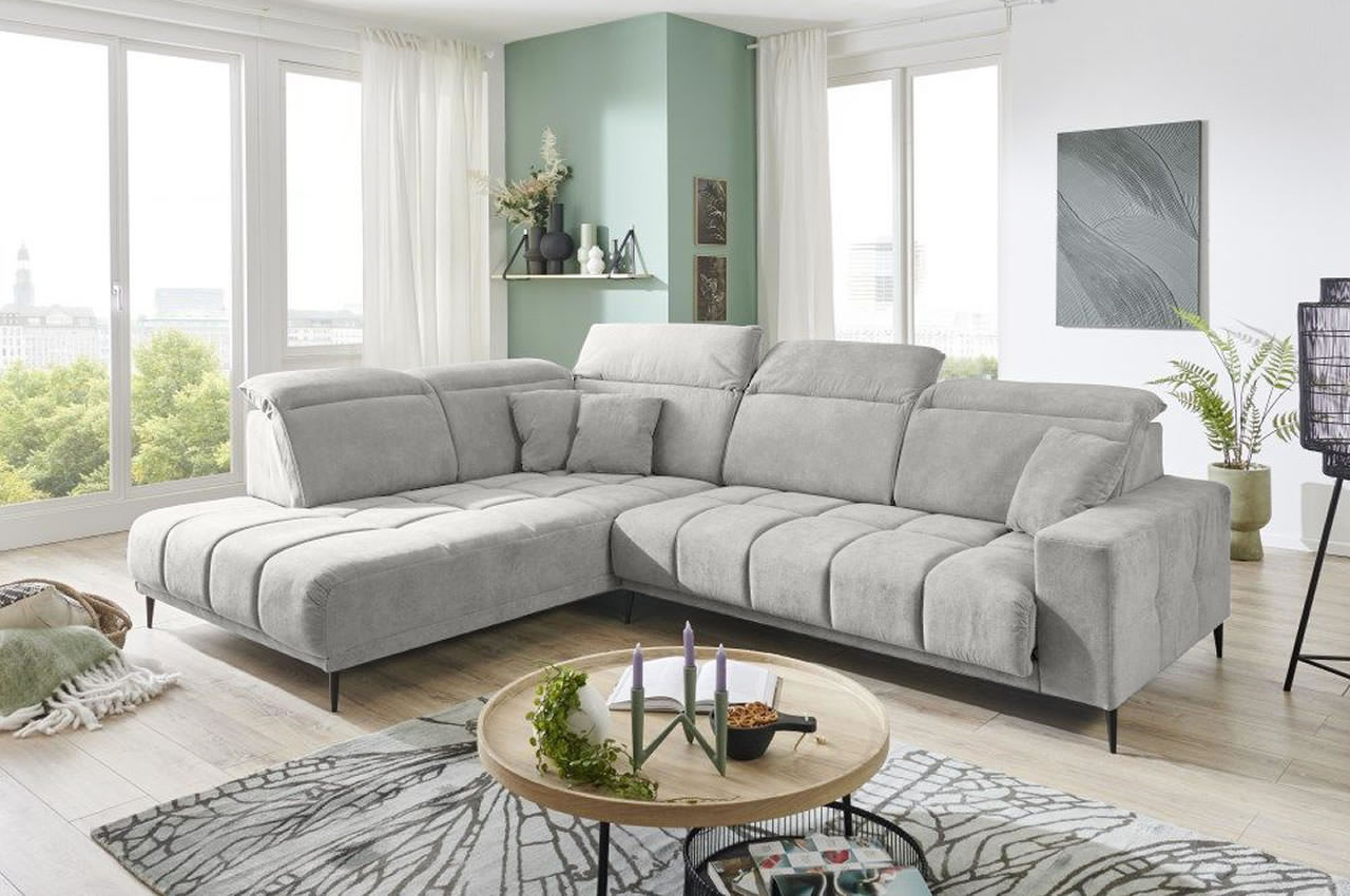 livorno ecksofa mit ottomane links aragon 80 silber milieubild sitztiefenverstellung livorno ecksofa mit ottomane links aragon 80 silber milieubild sitztiefenverstellung