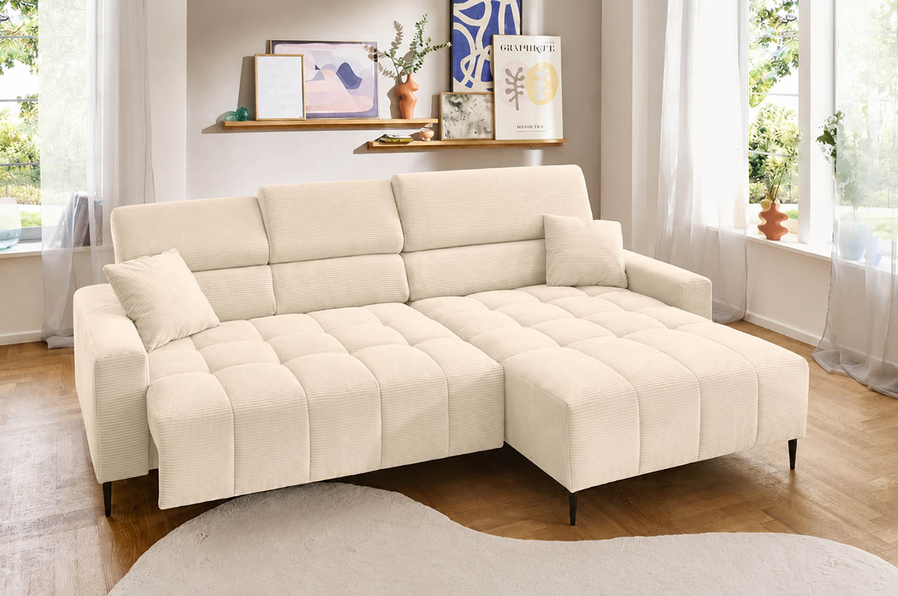 simple ecksofa rechts cord hydra 23 milieubild mit funktion