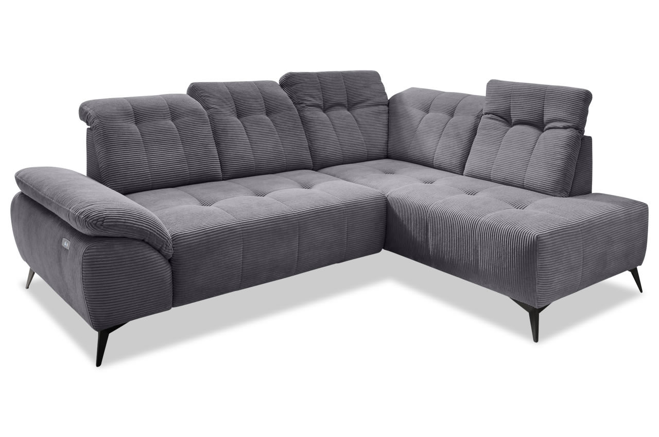 benformato fiore ecksofa rechts cord 4801 grau