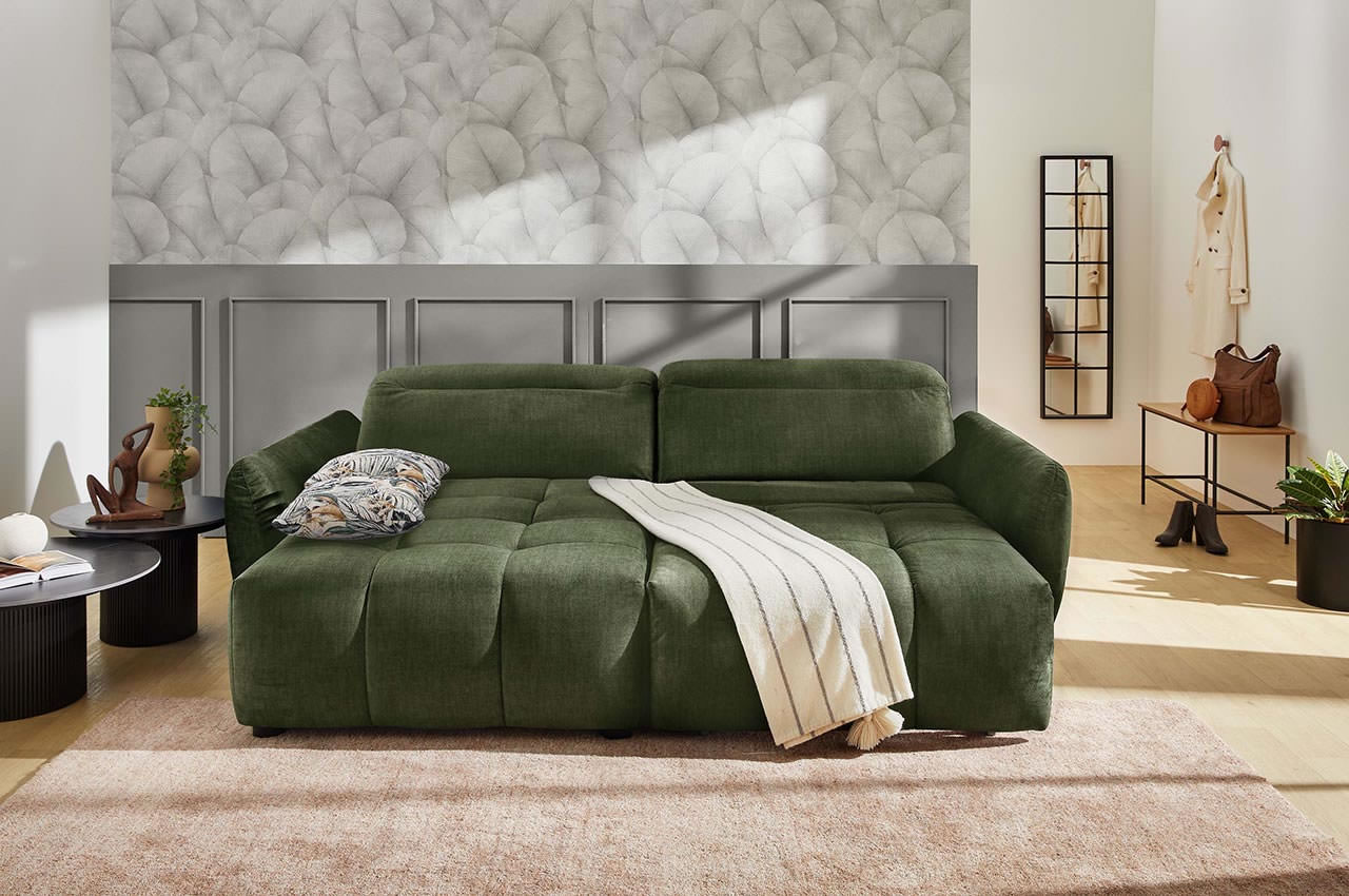 zoom ecksofa links stoff 423 03 dunkelgruen milieubild funktion
