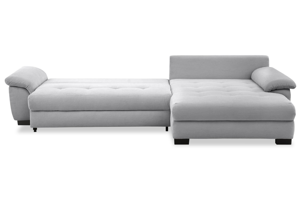 dario ecksofa recamiere rechts cord stripes 8637 grau schlaffunktion frontansicht