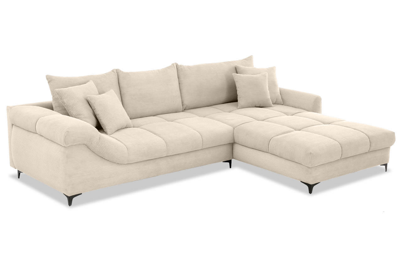 ronaldo ecksofa recamiere rechts cord stripes 8622 creme