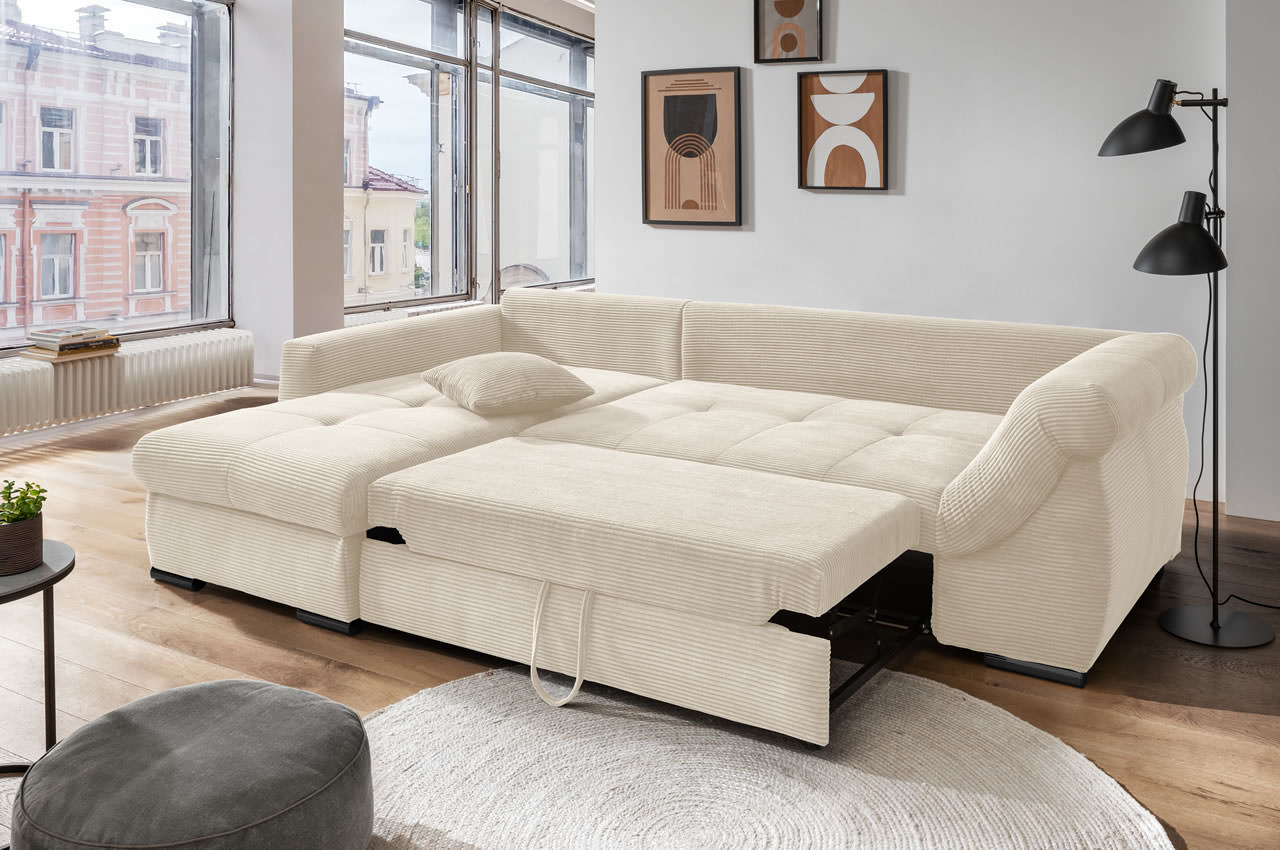 benformato federico ecksofa links cordstoff 4808 beige milieu schlaffunktion