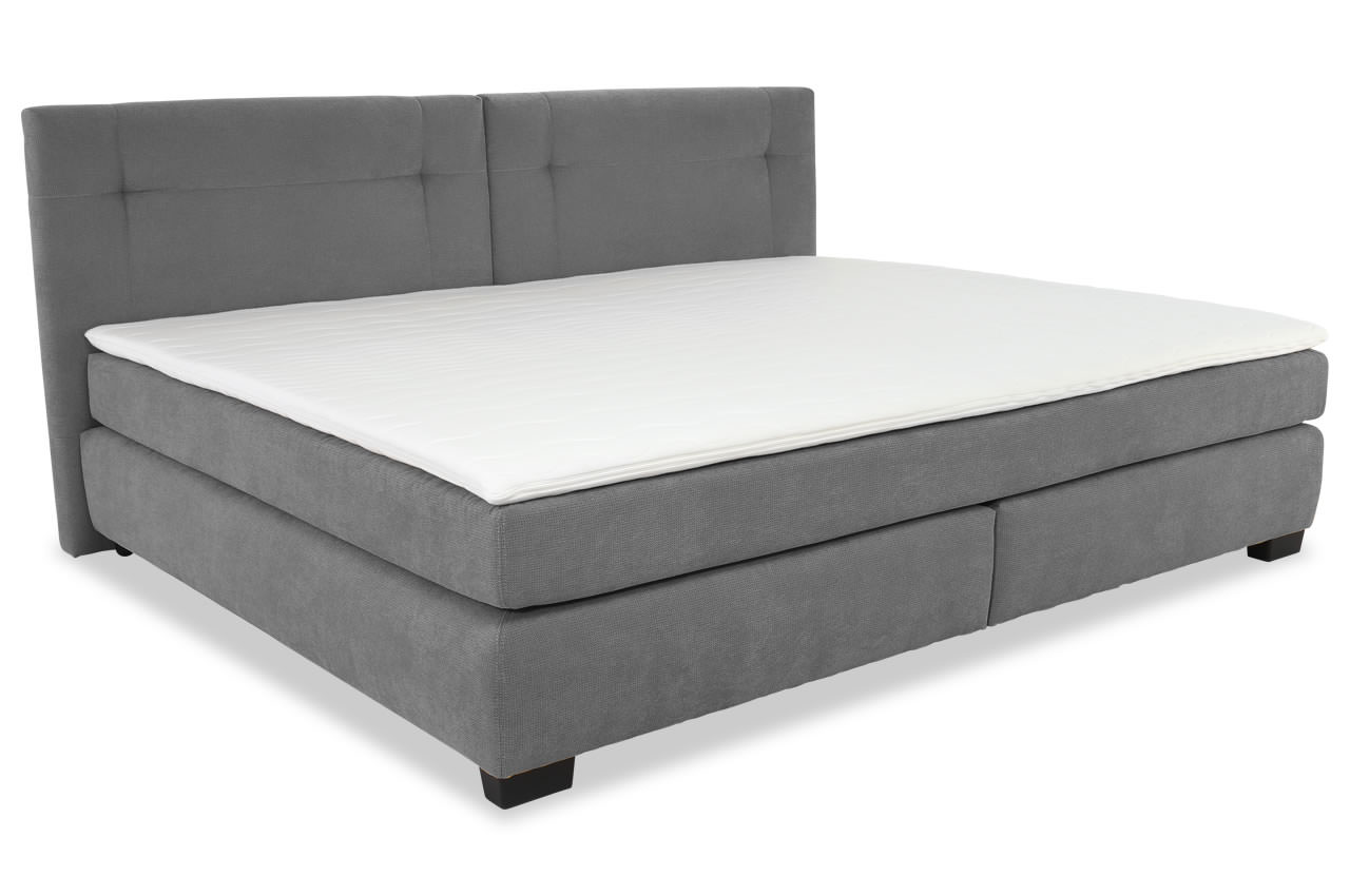 family boxspringbett 240x200 stoff 403 19 dunkelgrau