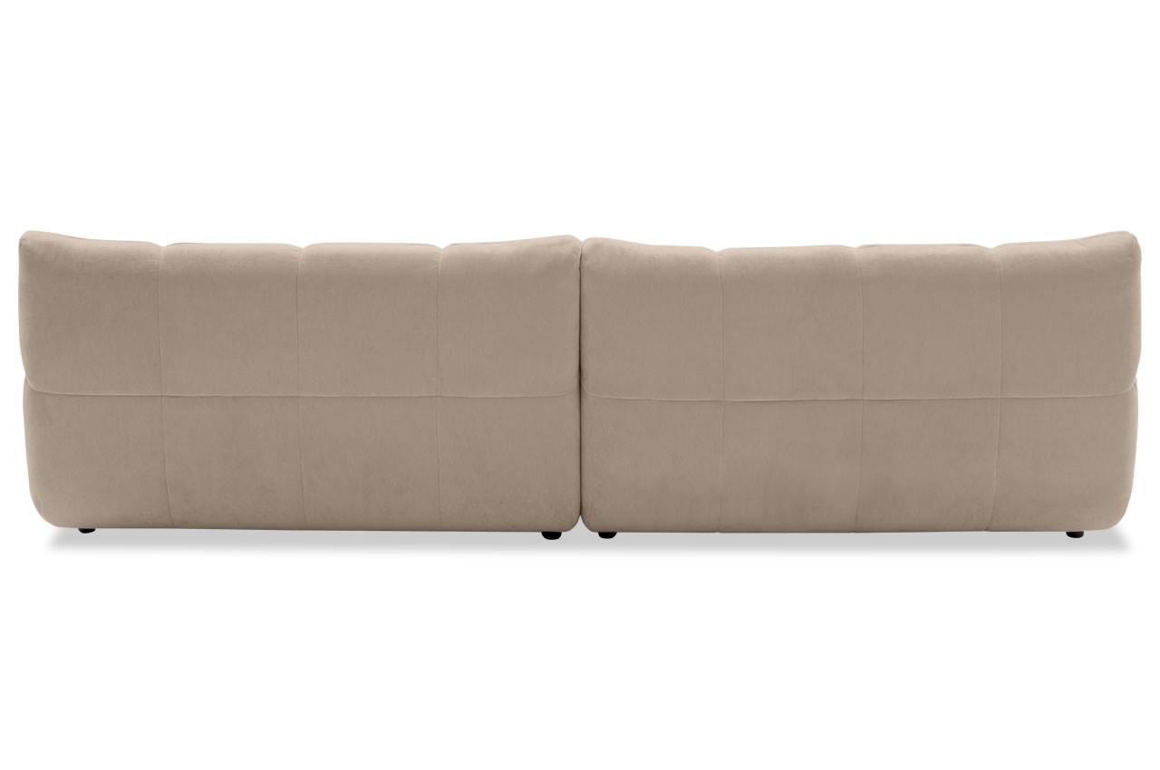 graceland ecksofa mit recamiere rechts roma taupe rueckansicht frontal