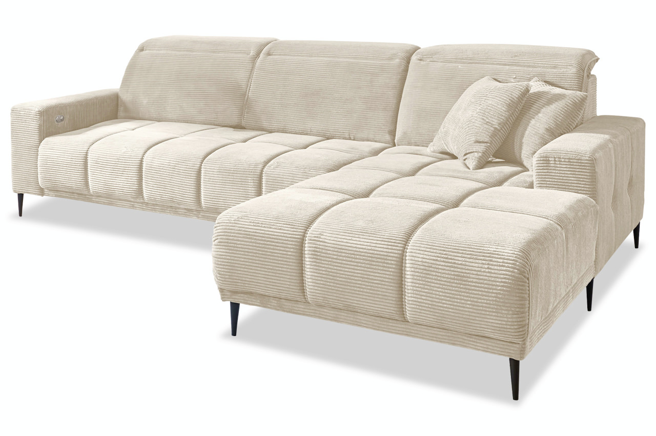 livorno ecksofa mit recamiere rechts cord stoff lincoln 03 beige