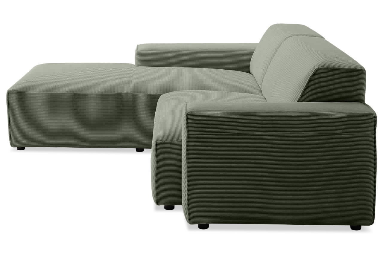 eastport ecksofa 1 5 sitzer variante links feincord oliv seitenansicht