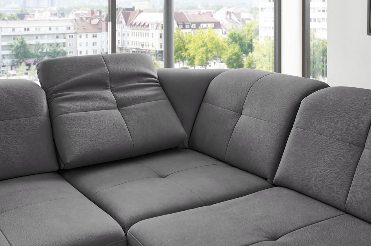 in16012 ecksofa variante links stoff mammut grau milieubild relaxfunktion detailbild 2
