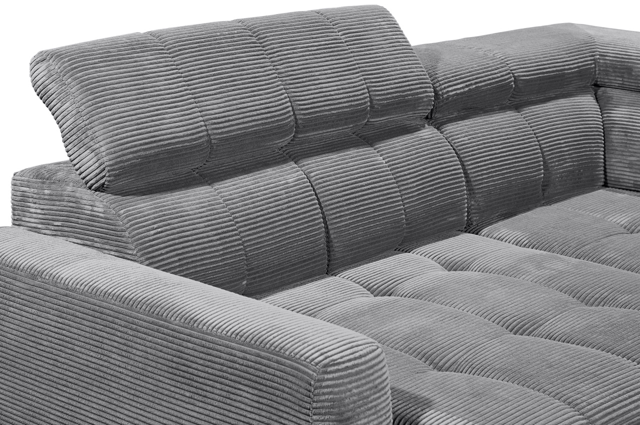 bavaro ecksofa ottomane rechts cord zoom 21 asche detailbild kopfteilverstellung