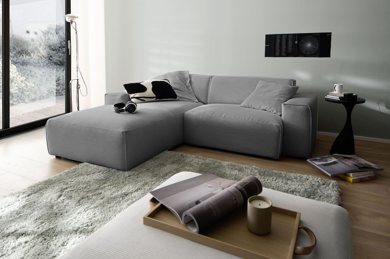eastport ecksofa 1 5 sitzer variante links feincord anthrazit ambiente