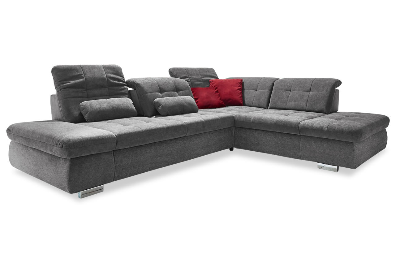 mp in17004 ecksofa mit ottomane rechts stoff belle grau kopfteilverstellung bild2