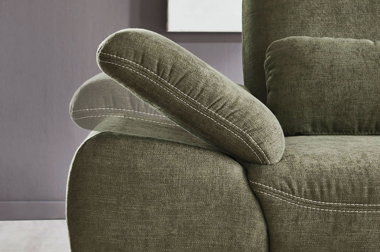 ze em18063 ecksofa sava rechts stoff longlife farbe moos milieubild detailbild armteilverstellung