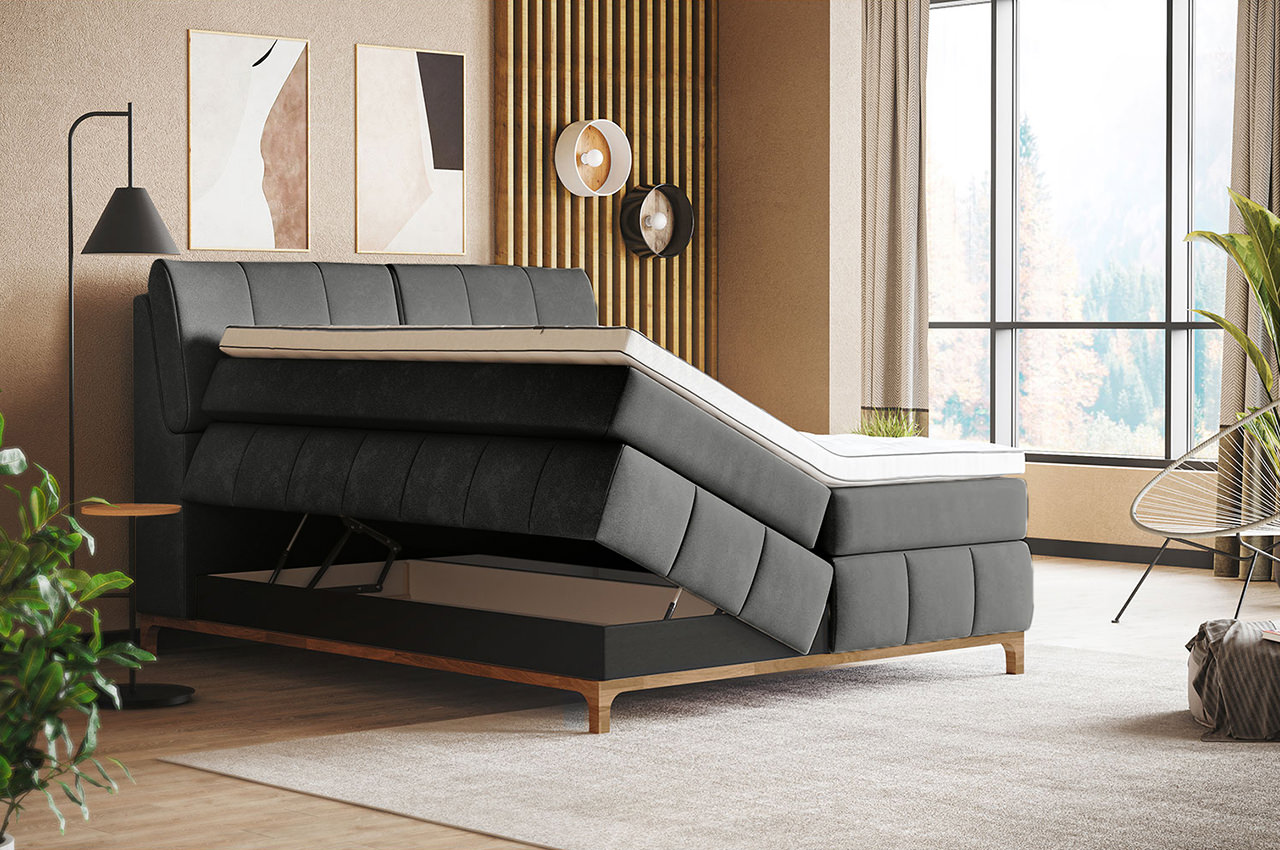 moonshot 2 cotta boxspringbett stoff orlando c010 coal milieubild bettkasten
