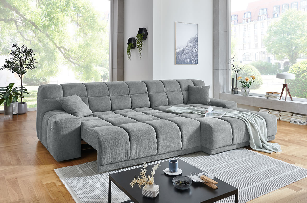 london ecksofa iwaniccy rechts stoff aragon 93 grau milieubild mit sitztiefenverstellung london ecksofa iwaniccy rechts stoff aragon 93 grau milieubild mit sitztiefenverstellung