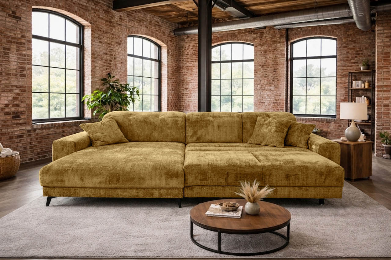 ecksofa bilo links stoff cremona 48 curry milieubild mit xxl sitztiefenverstellung ecksofa bilo links stoff cremona 48 curry milieubild mit xxl sitztiefenverstellung