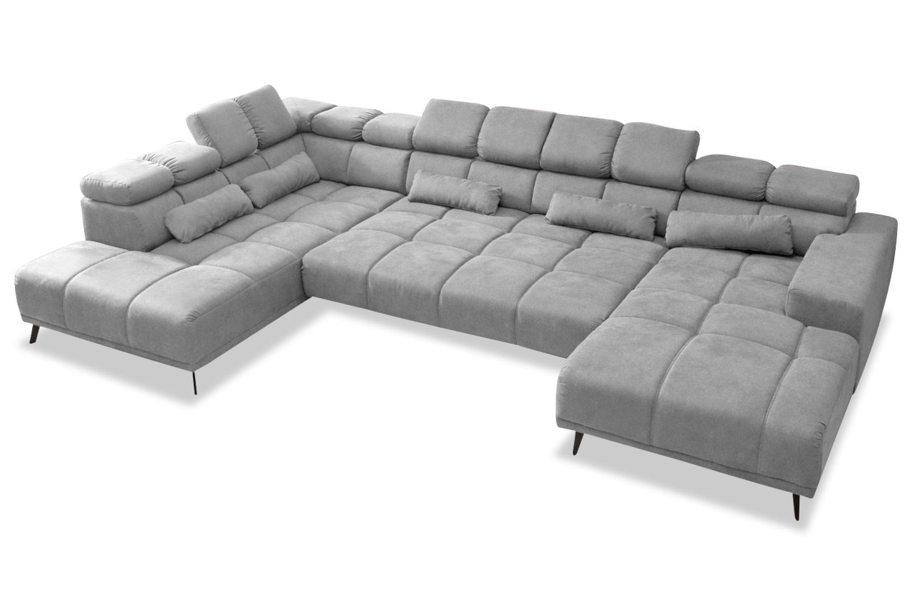 wohnlandschaft speed links stoff lino 122 silber mit funktion