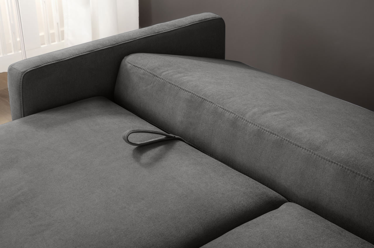 Schlafsofa Frisco De Luxe Leaf 09 Anthrazit Bettfunktion Detailbild