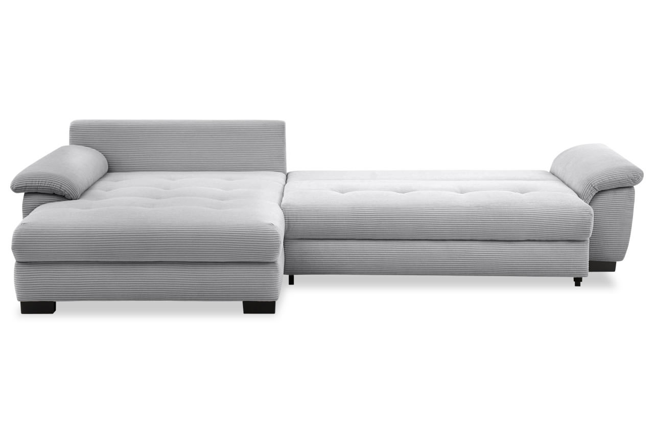 dario ecksofa recamiere links cord stripes 8637 grau schlaffunktion frontansicht
