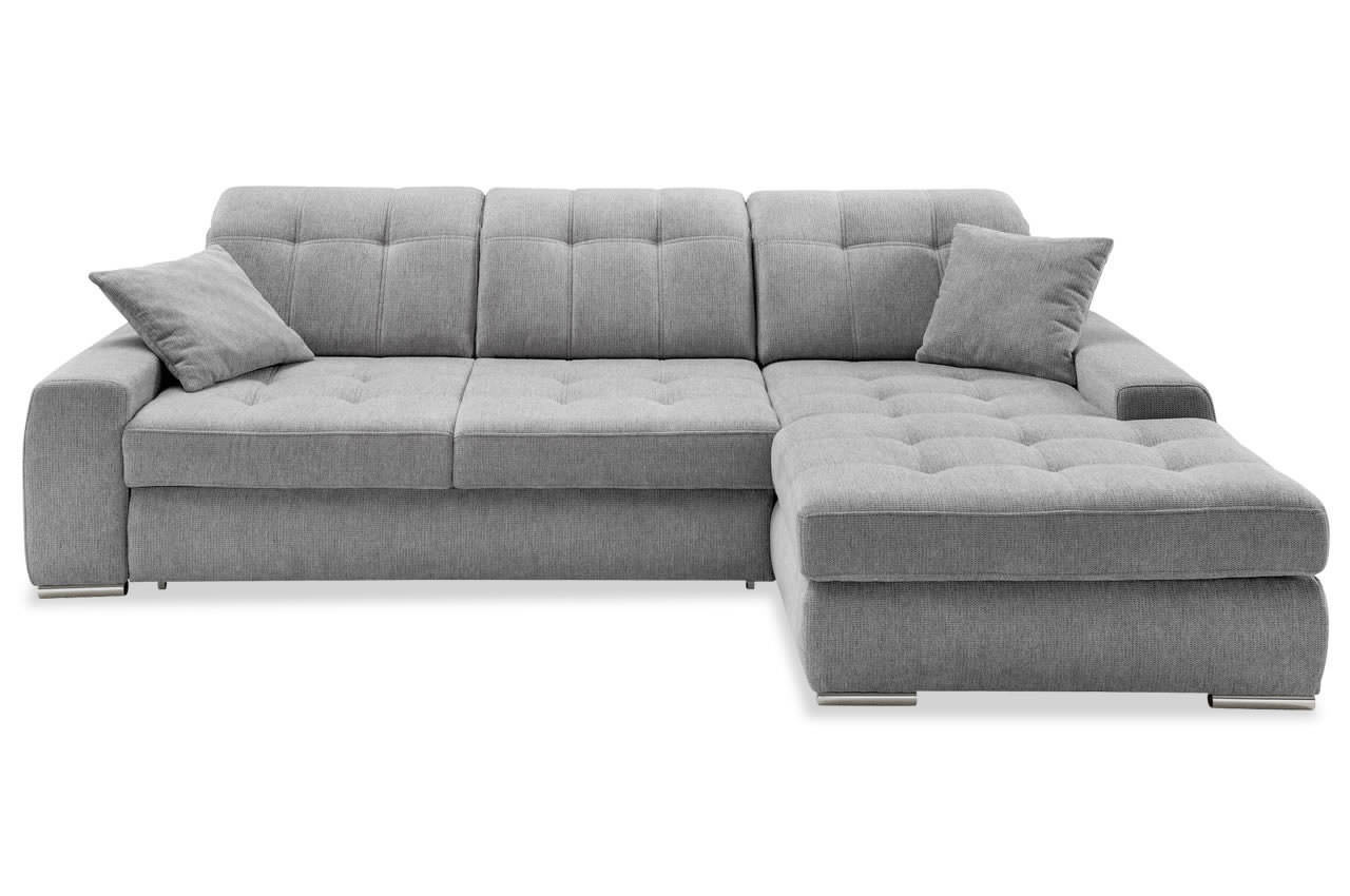 benformato ecksofa frido rechts stoff corto 9752 silber frontansicht