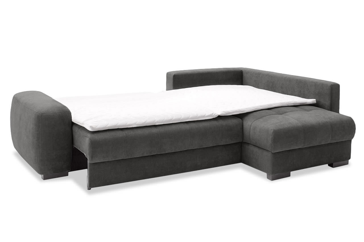 mykonos ecksofa variante rechts stoff leaf 09 anthrazit schlaffunktion mit topper