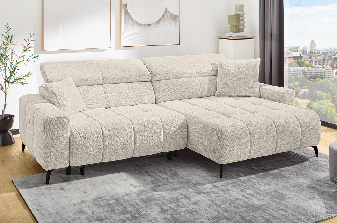 ecksofa racer rechts 454 17 greige milieubild mit kopfteilverstellung ecksofa racer rechts 454 17 greige milieubild mit kopfteilverstellung