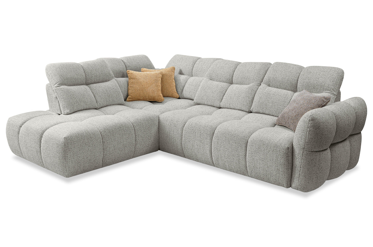 calma benix ecksofa links in kansas 12 grau mit kissen