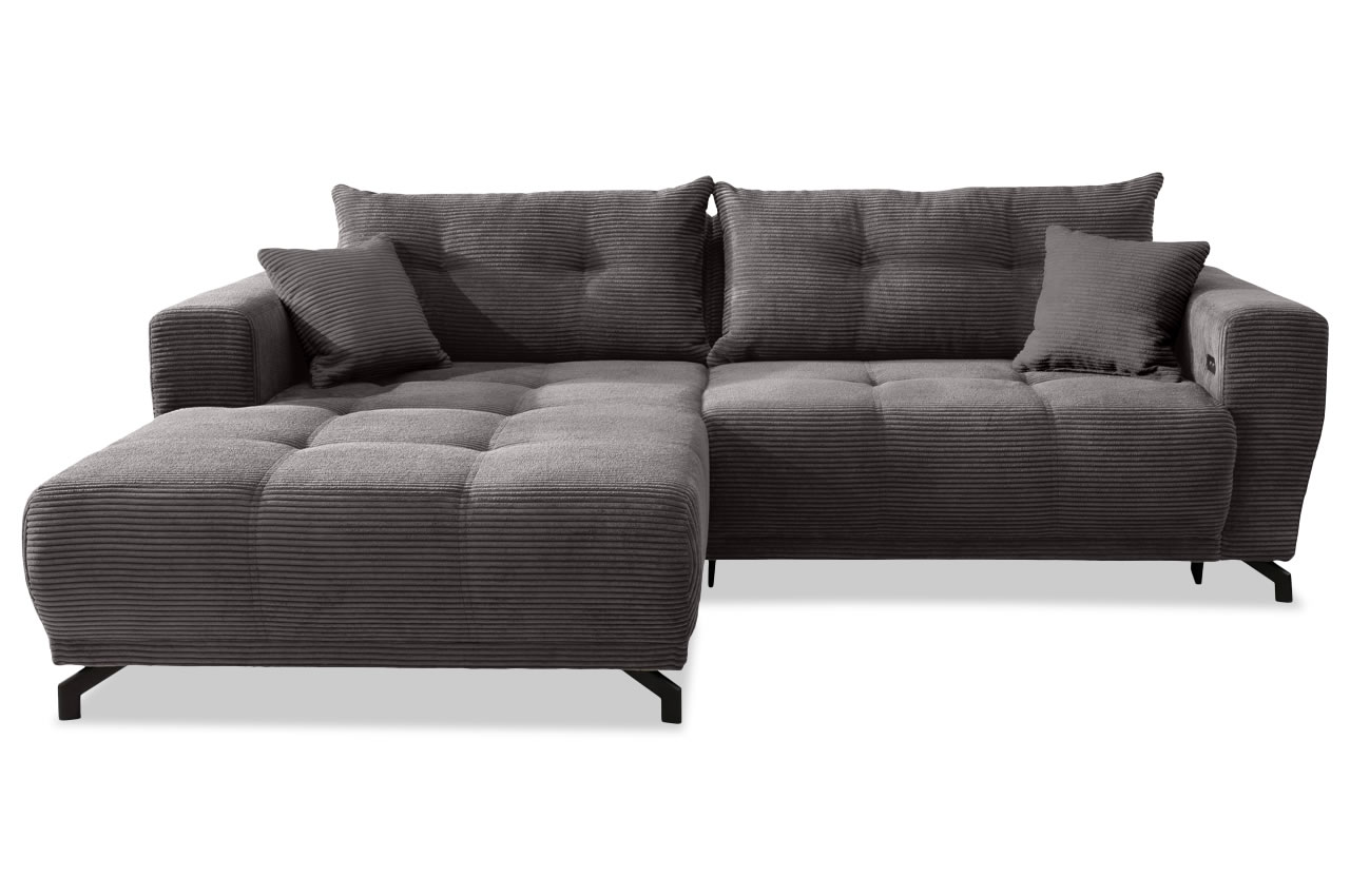 restato ecksofa links cordstoff 4801 grau frontansicht