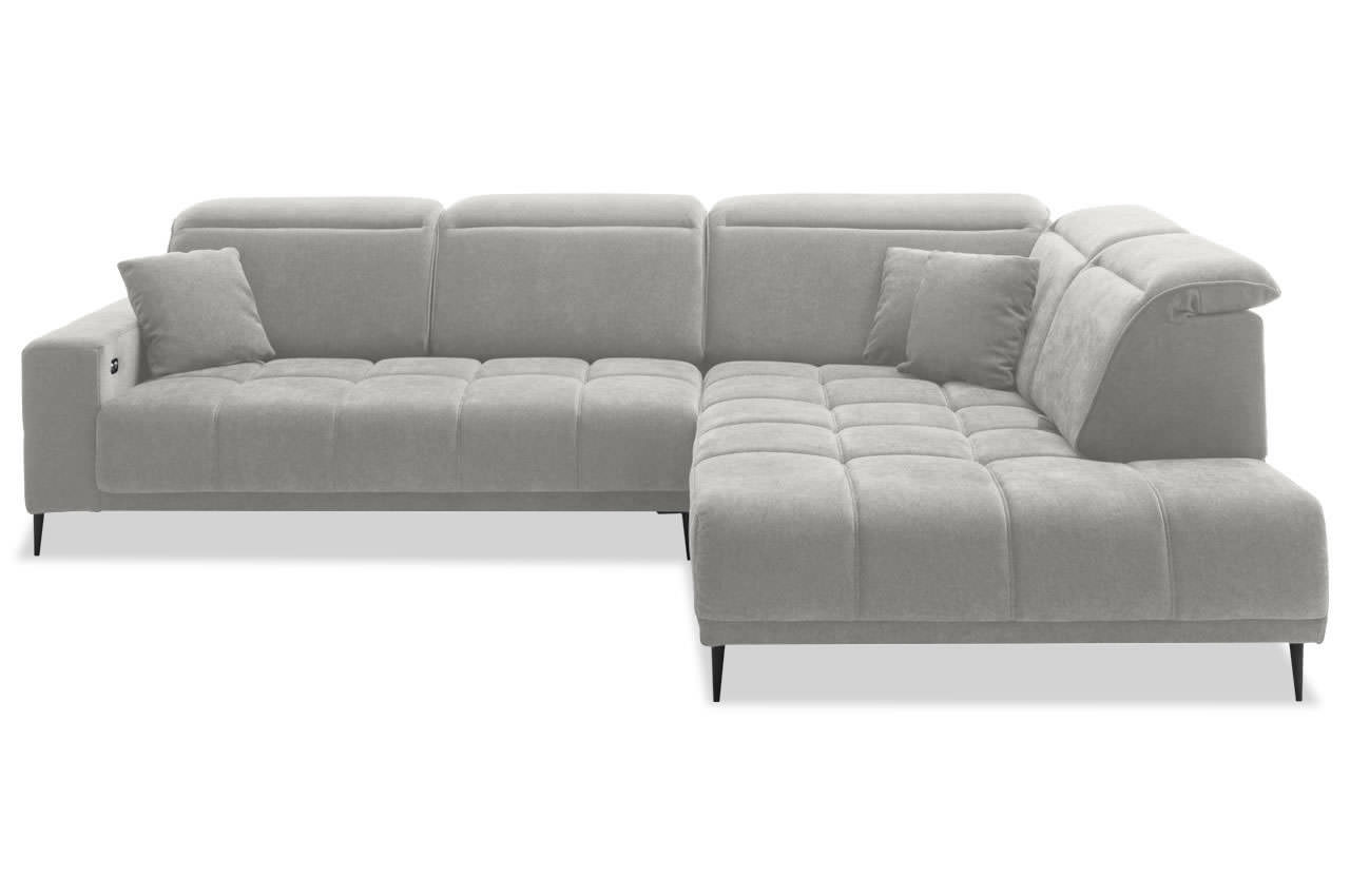 livorno ecksofa mit ottomane rechts aragon 80 silber frontansicht livorno ecksofa mit ottomane rechts aragon 80 silber frontansicht