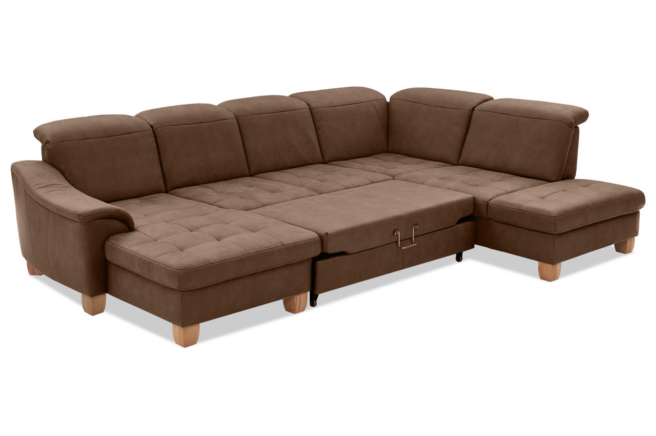 pp la16029 wohnlandschaft rechts taurus tabak ambiente detailbild schlaffunktion