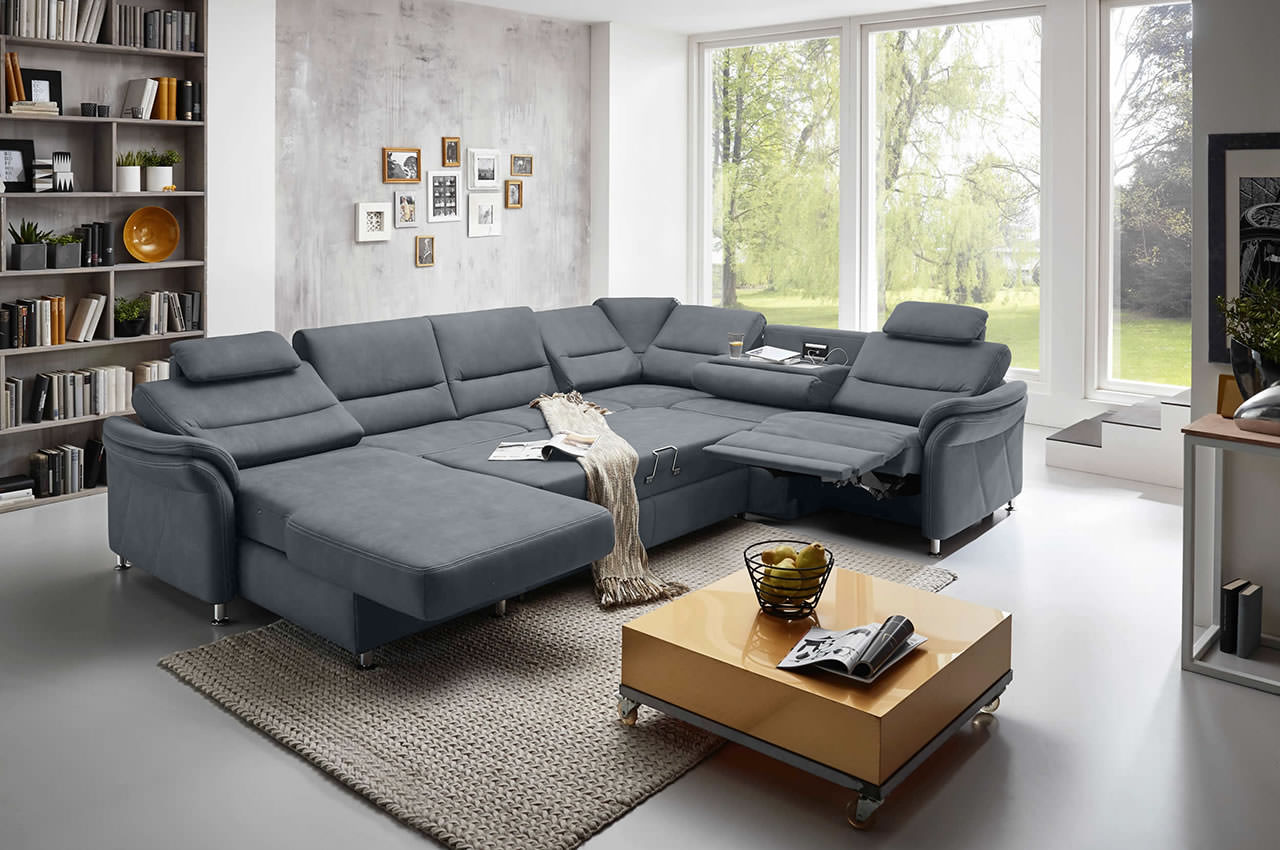 ze em16033 wohnlandschaft variante rechts stoff mammut steel milieubild alle funktionen ze em16033 wohnlandschaft variante rechts stoff mammut steel milieubild alle funktionen