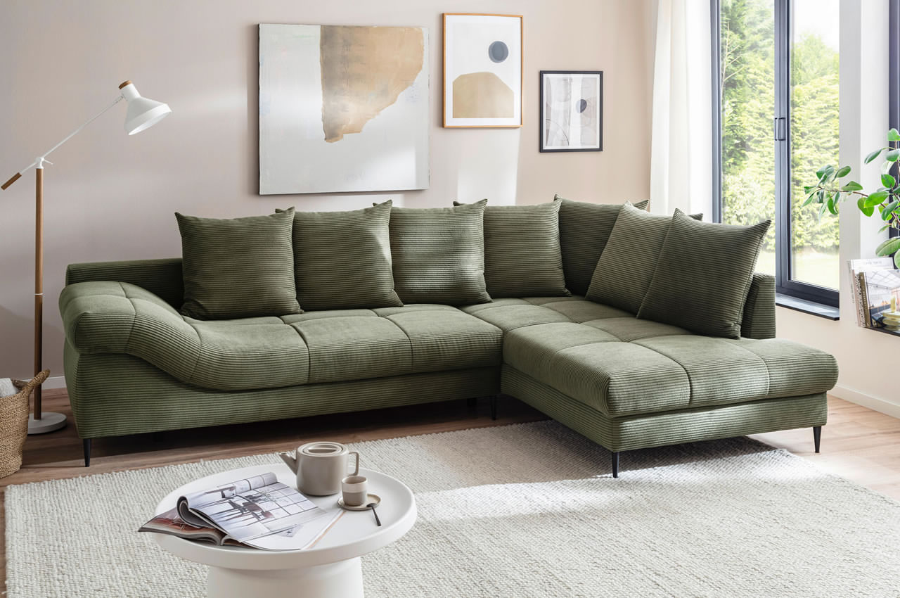oregon ecksofa rechts cord stripes 8641 gruen milieubild