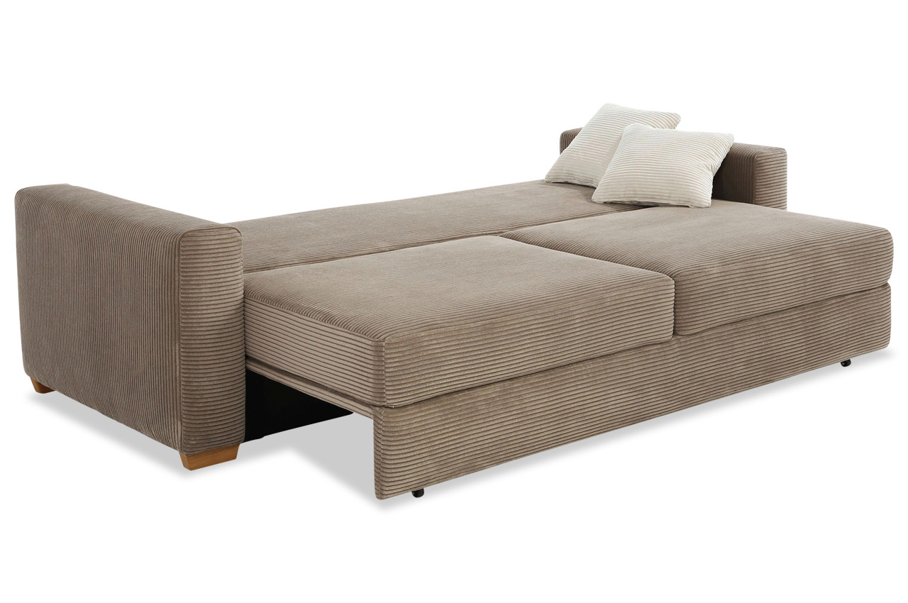 micha schlafsofa in cord 426 08 taupe mit schlaffunktion