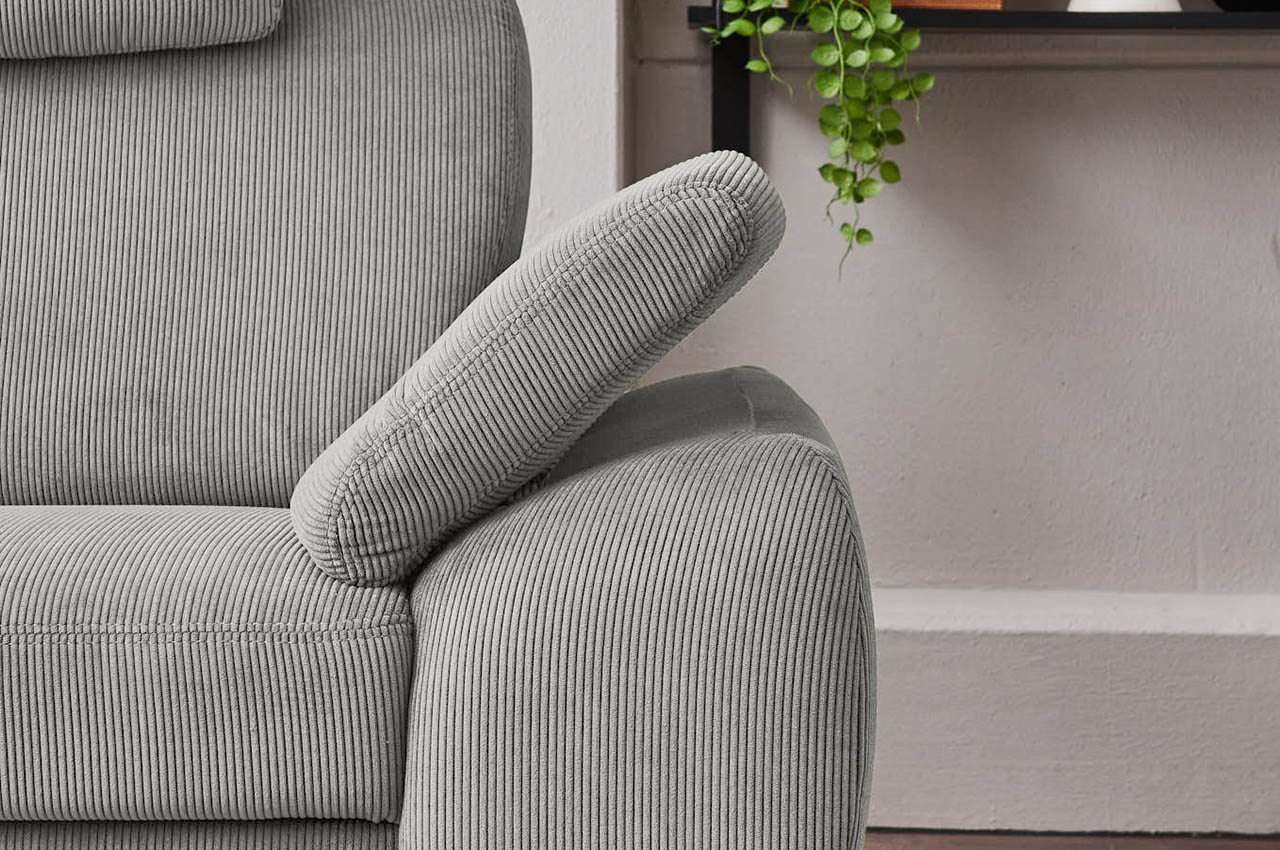 pp la24122 ecksofa links feincord grau milieubild detailbild armteilverstellung pp la24122 ecksofa links feincord grau milieubild detailbild armteilverstellung
