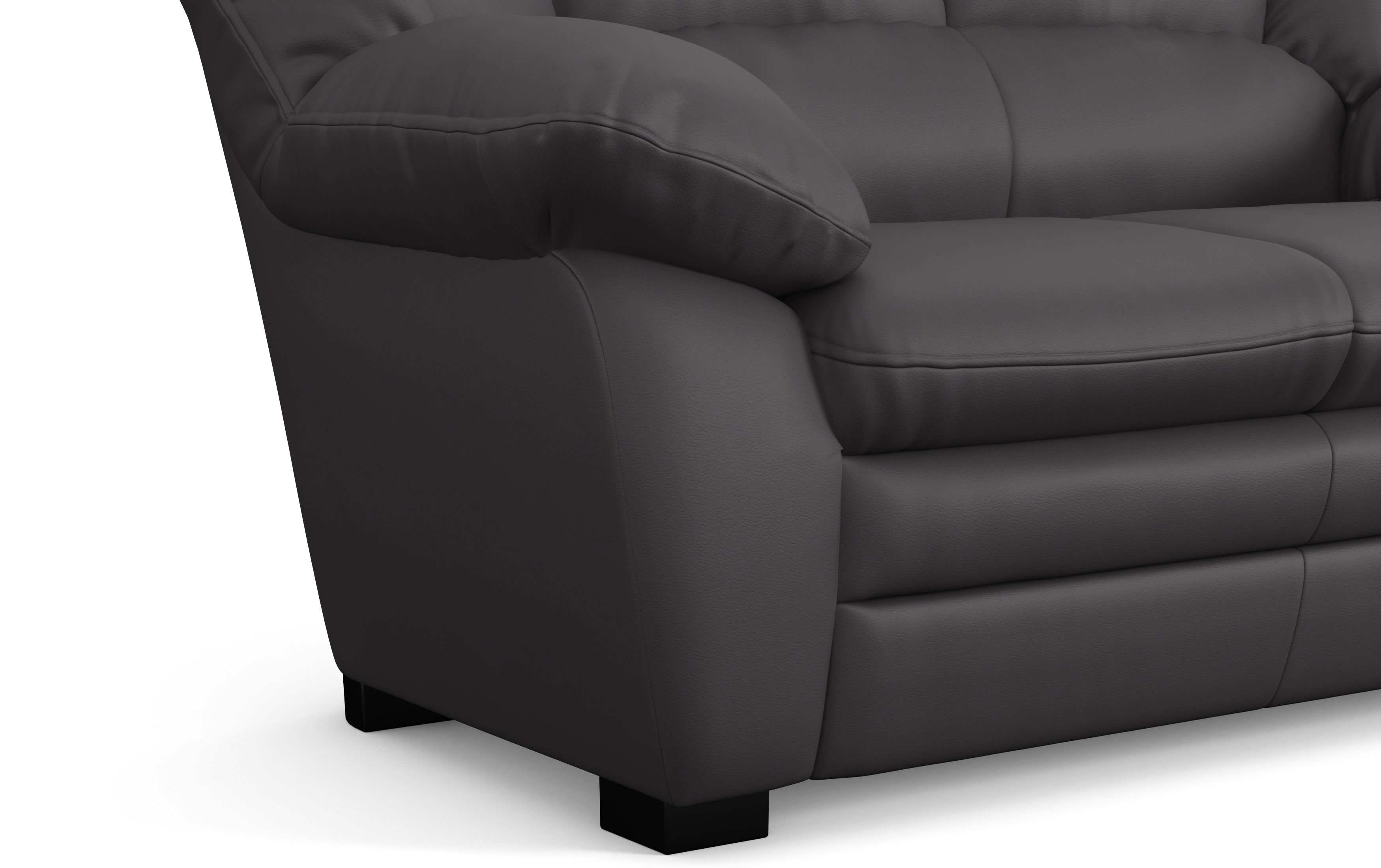 casino 2 er sofa von cotta kunstleder pulse d209 schwarz detailbild