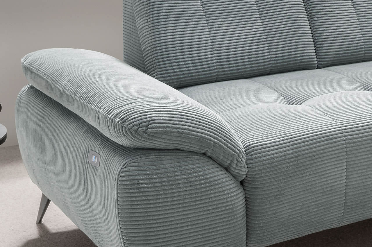 benformato fiore ecksofa rechts cord 4803 aqua detailbild armlehne benformato fiore ecksofa rechts cord 4803 aqua detailbild armlehne